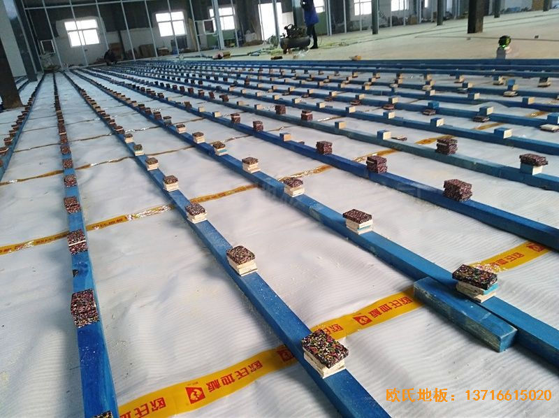 河南濮陽永康籃球訓練中心運動地板鋪裝案例