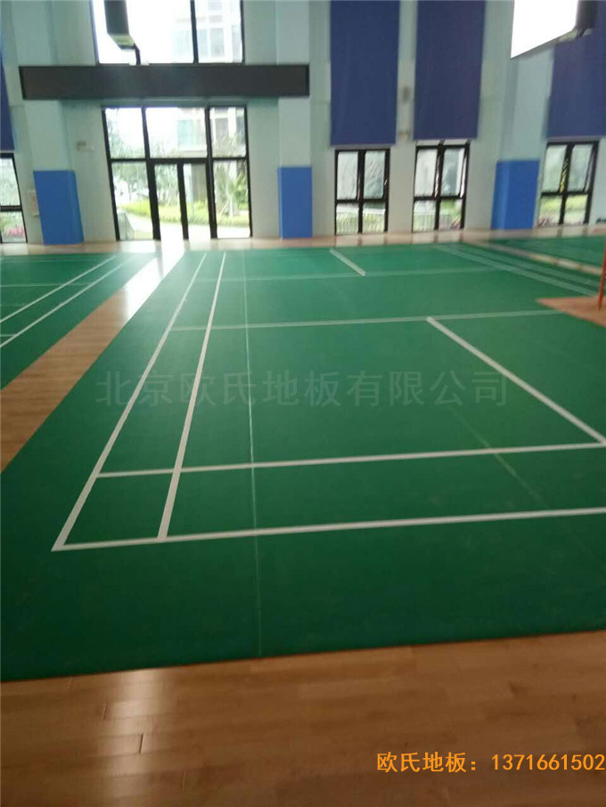 廣東珠海市中航花園羽毛球館運動木地板鋪設案例1