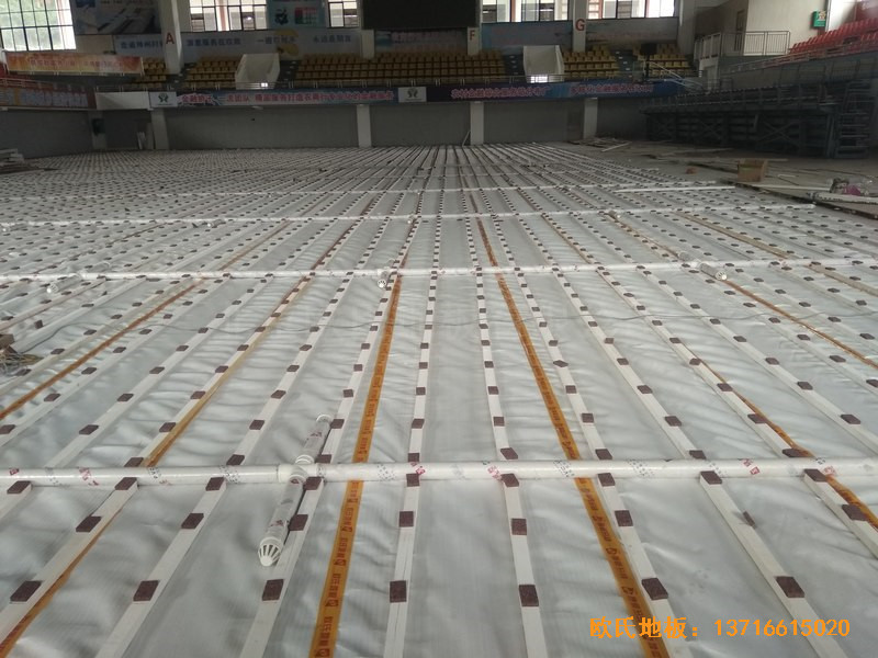 廣西桂林龍勝縣民族體育館體育地板鋪裝案例1