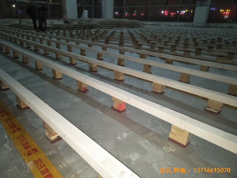 江蘇沭陽如東實驗學校運動館體育木地板鋪設案例2