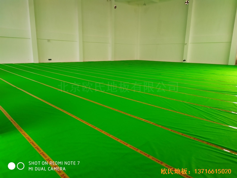 浙江寧波熱電公司籃球館運動地板鋪設案例2