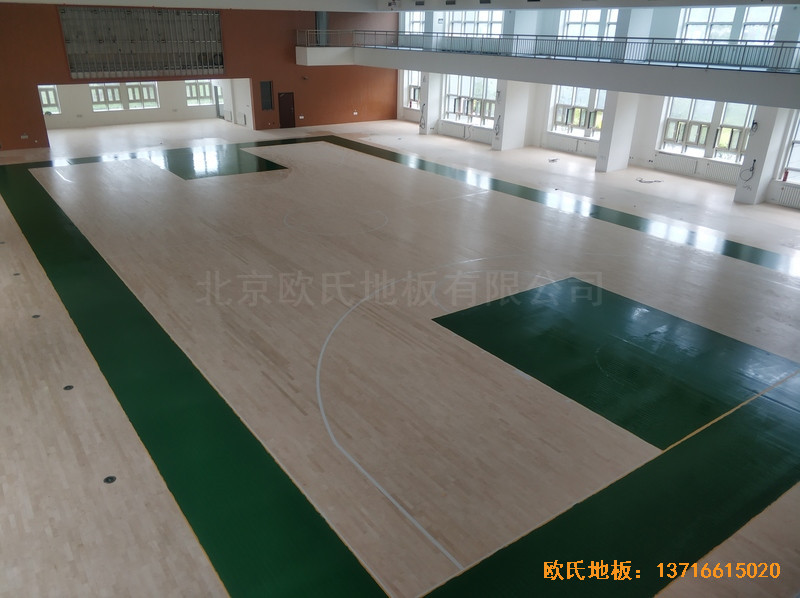 潭柘寺1311武警部隊籃球館運動木地板施工案例4