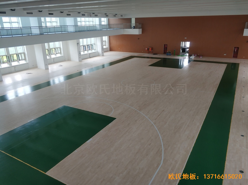 潭柘寺1311武警部隊籃球館運動木地板施工案例5