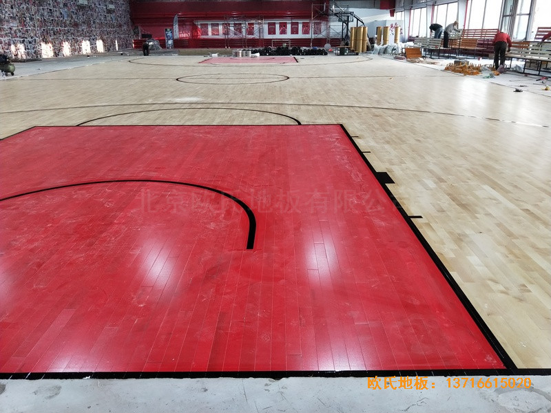 長春CBD汽車生活館籃球館運動木地板鋪設案例0