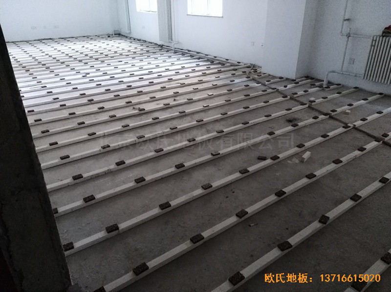 北京朝陽運動館體育地板施工案例1