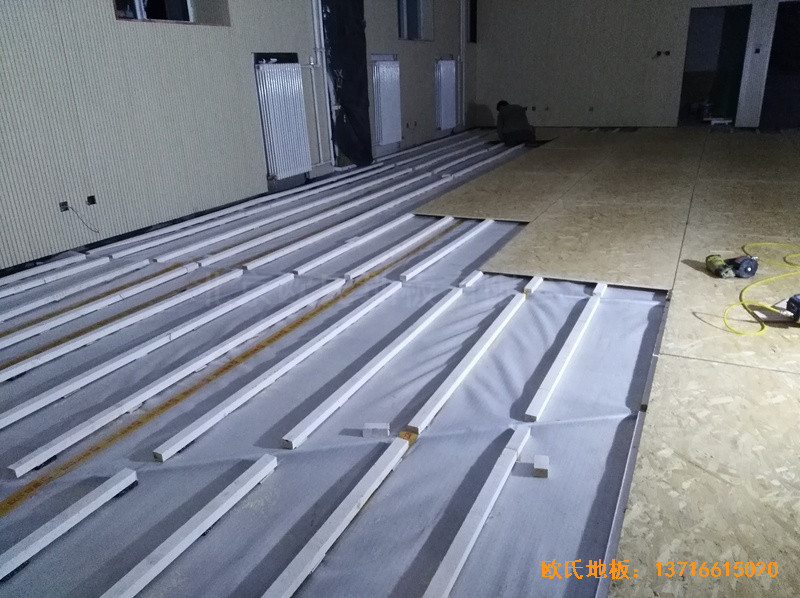 北京朝陽運動館體育地板施工案例2
