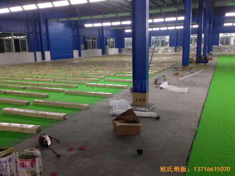 四川綿陽個人球館體育地板施工案例3