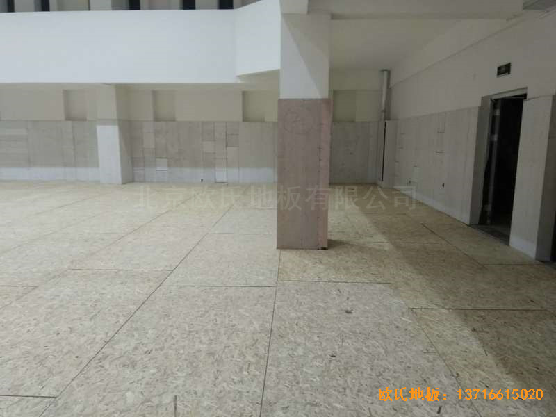 上海濱江文教區三樓籃球館體育木地板鋪設案例2