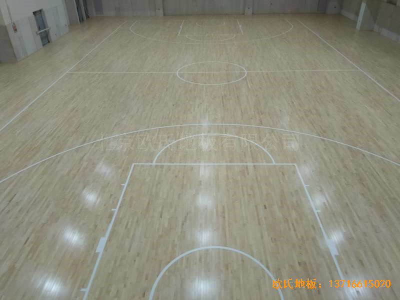 上海濱江文教區三樓籃球館體育木地板鋪設案例4