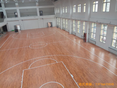 濟南中區十三中學籃球館體育木地板施工案例