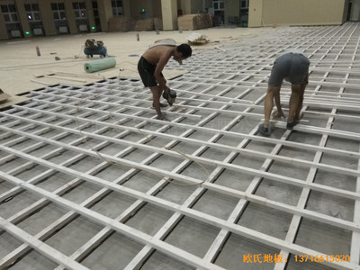 濟南歷城二中新校區籃球館運動木地板鋪裝案例